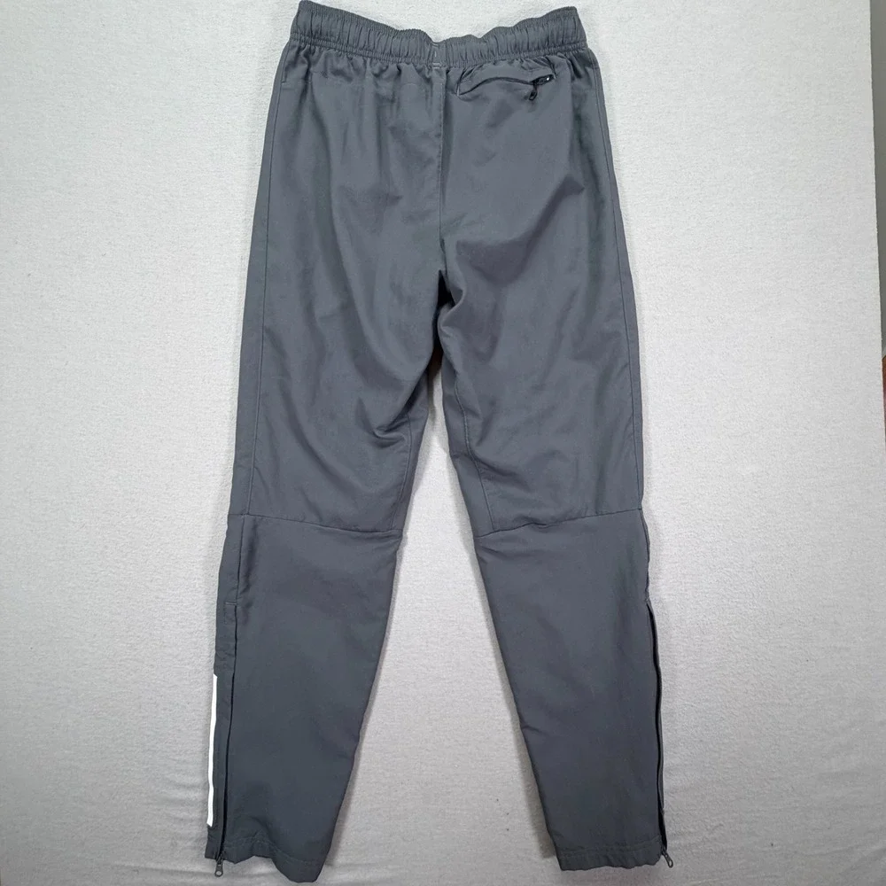 Adidas Track Pants Kids Size‎ L Good Gray Mesh Lined Zipper Pockets 3-Stripe